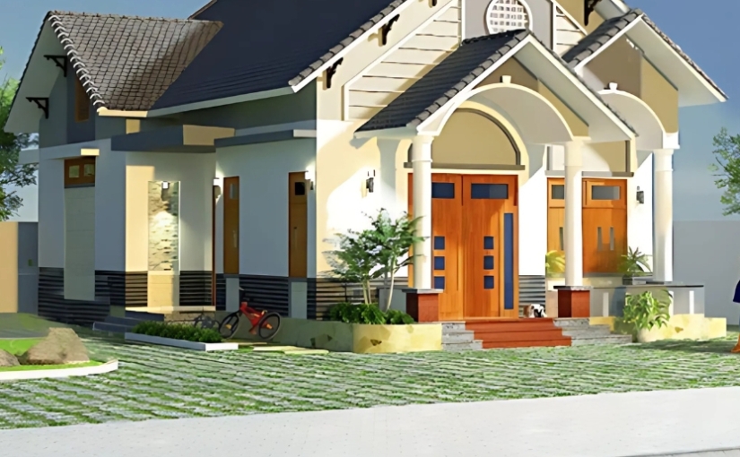 Tổng hợp mẫu thiết kế nhà cấp 4 chữ L 3 phòng ngủ hiện đại nhất