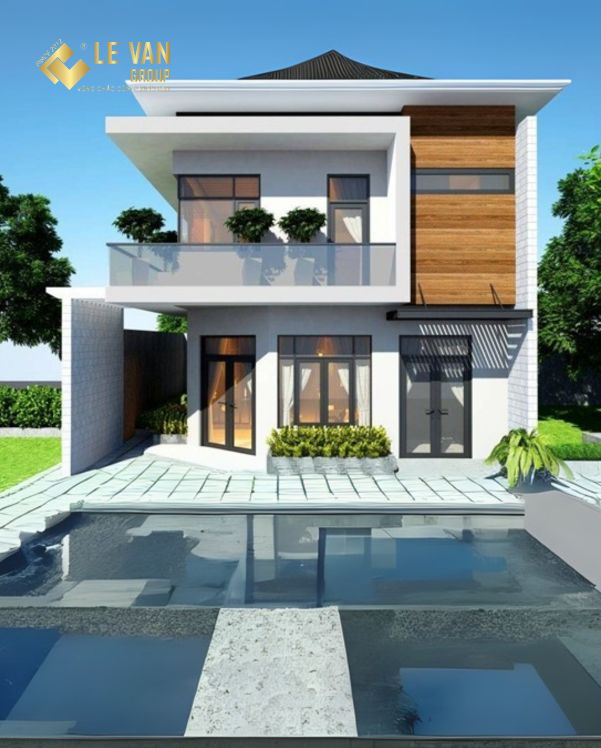 Mẫu thiết kế nhà mặt tiền 8m 2 tầng được ưu chuộng nhất 2024
