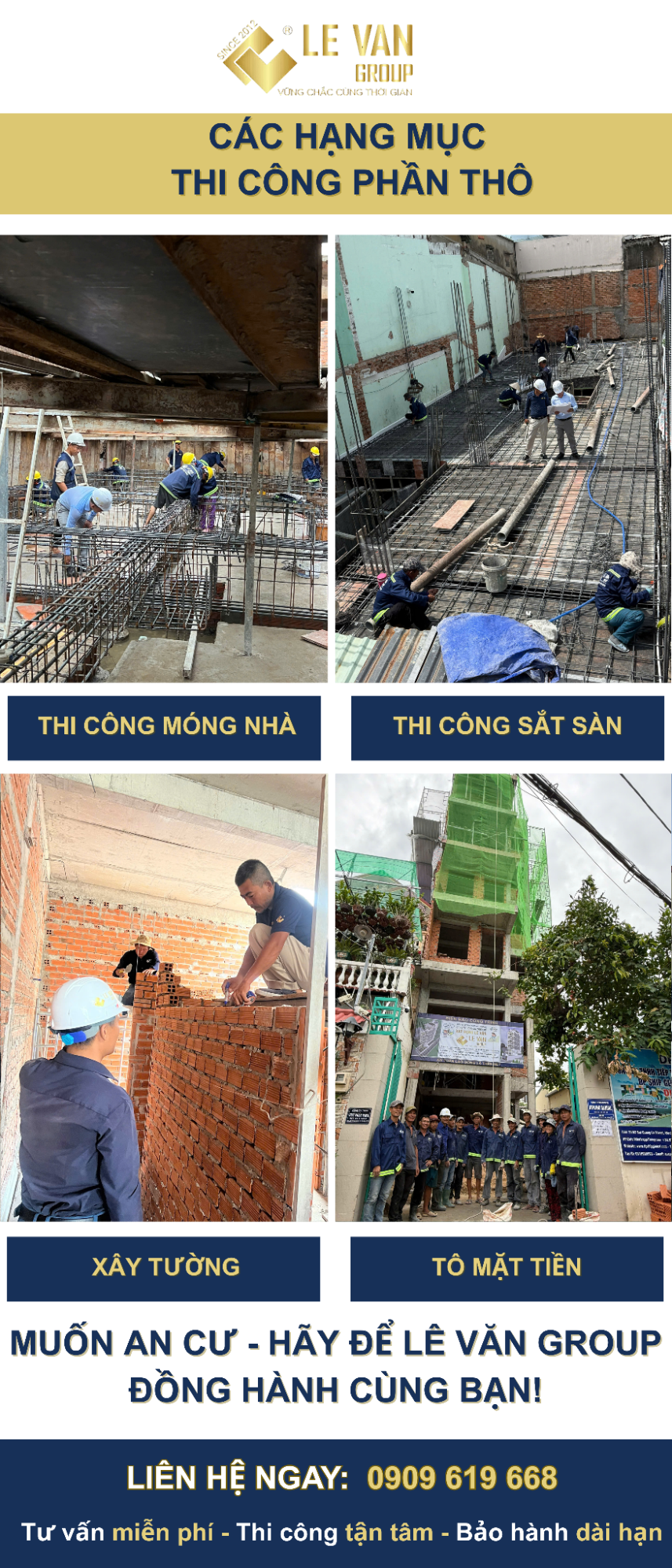 Hạng mục công việc trong xây dựng phần thô