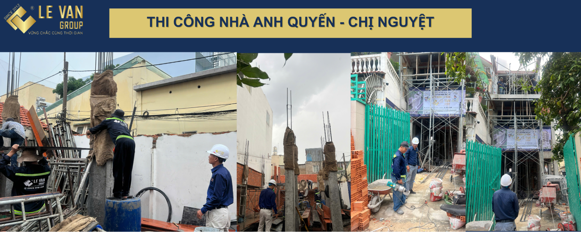Thi công đổ cột + đổ sàn