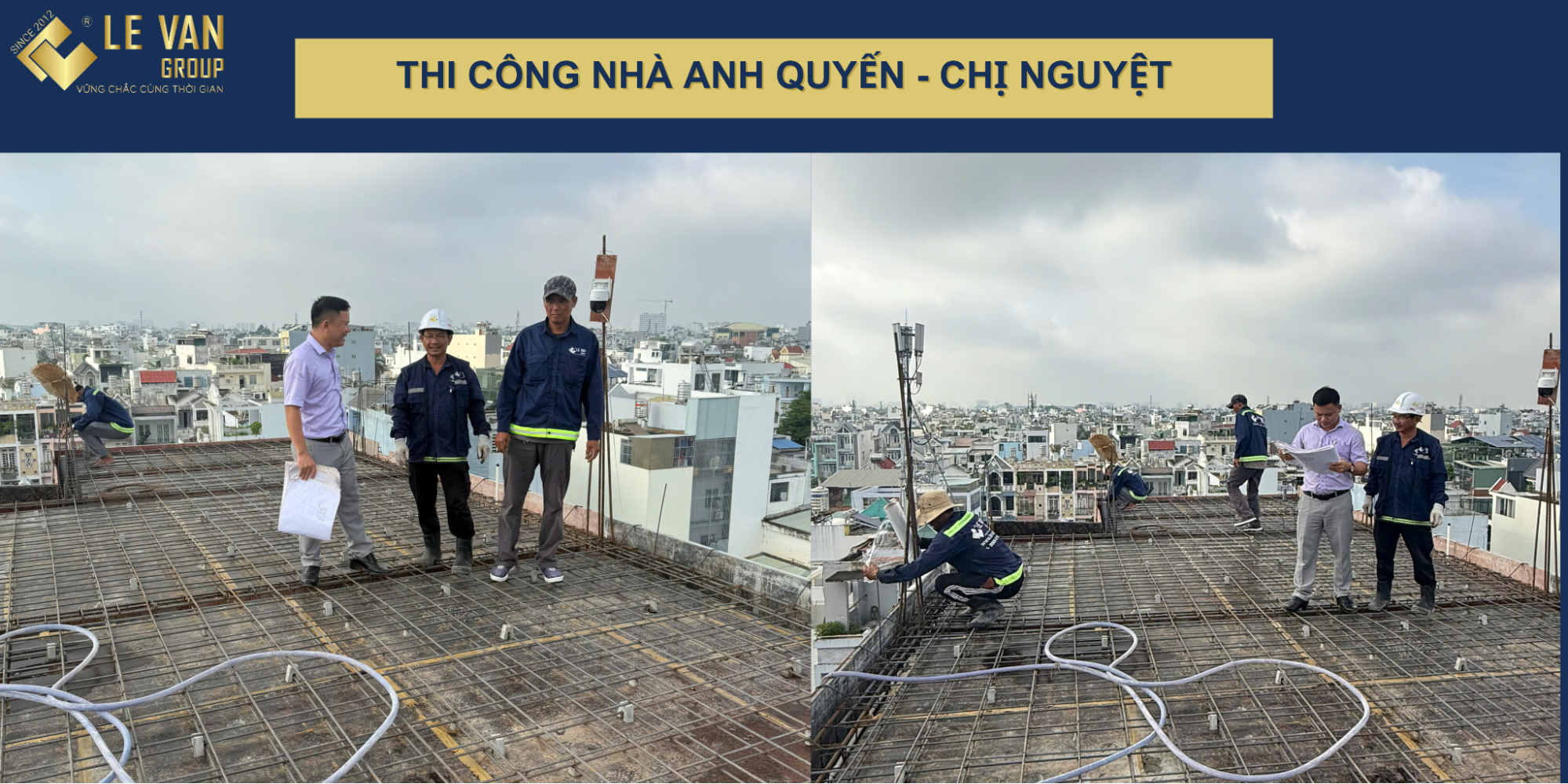Kiểm tra sắt sàn trước khi đổ bê tông