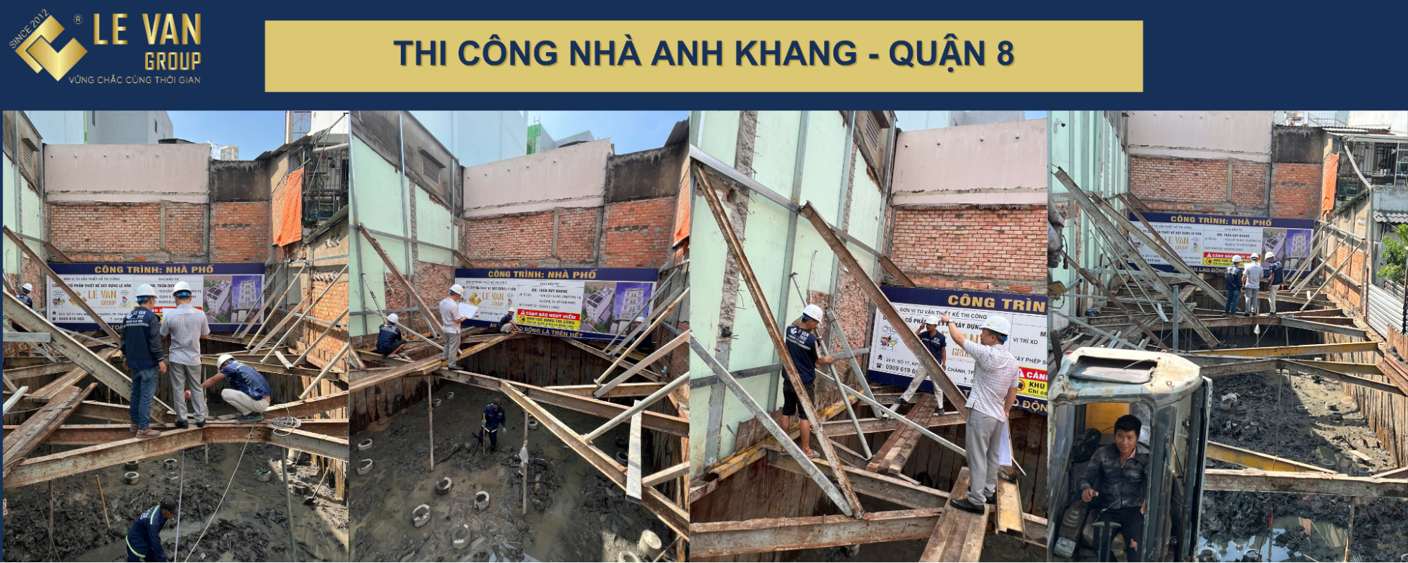 Thi công đào đất và gia cố tầng hầm