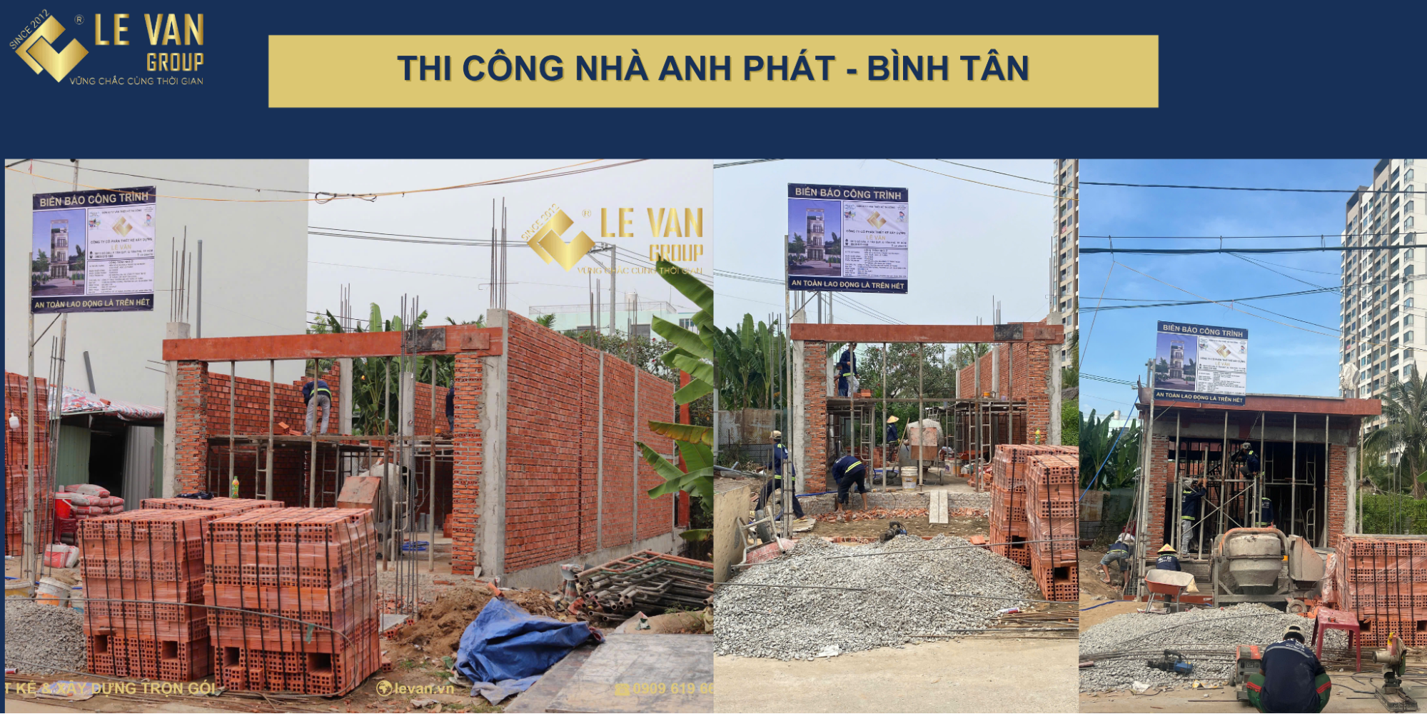 Thi công đổ cột xây tường tầng trệt