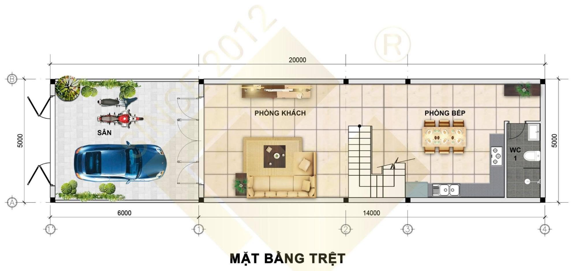 Bản vẽ mặt bằng nhà 1