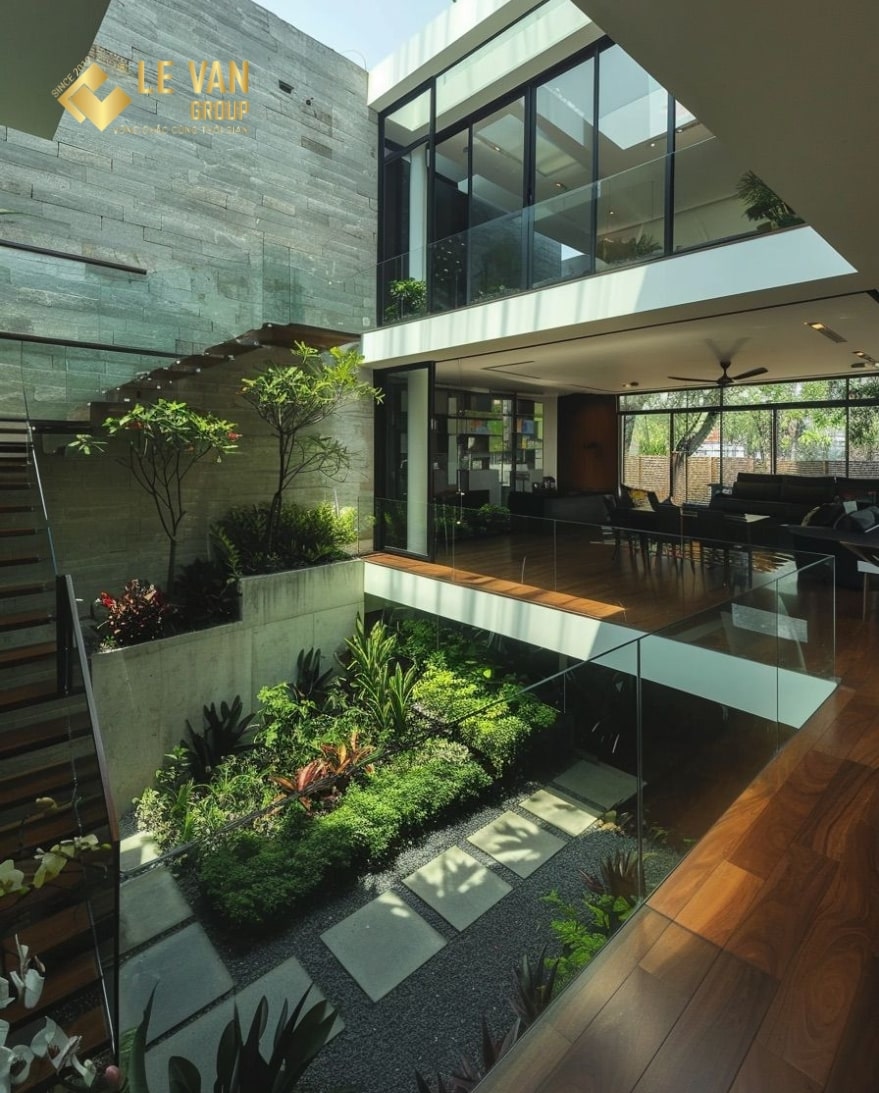 30+ Mẫu thiết kế giếng trời cho nhà phố HOT nhất năm 2025 