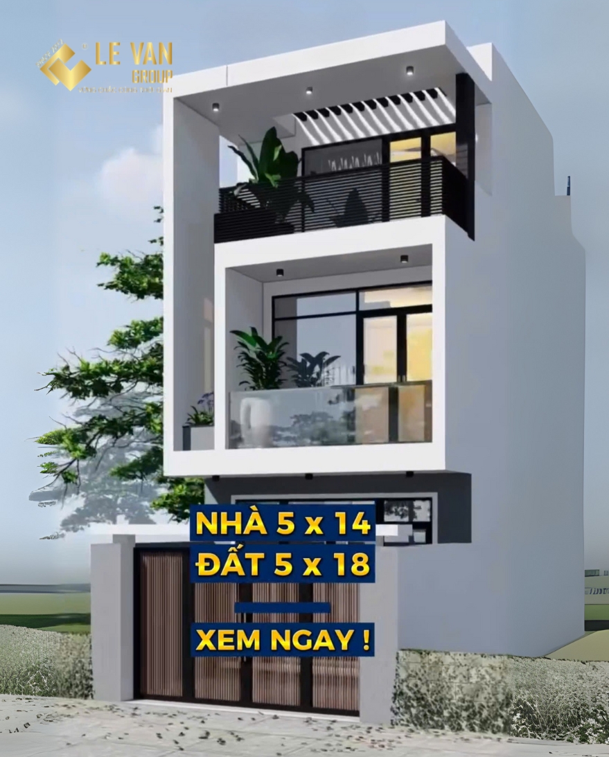 MẪU NHÀ PHỐ HIỆN ĐẠI 3 TẦNG 5M X 14M 