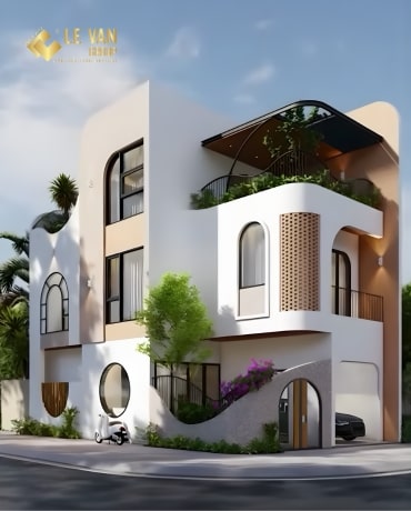 MẪU NHÀ PHỐ 2 MẶT TIỀN HIỆN ĐẠI (6.5M x 14M) 