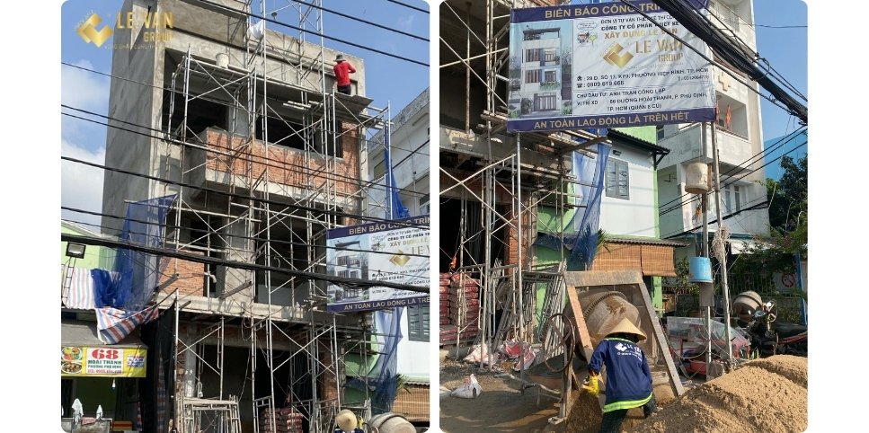 Xây tô hoàn thiện nhà anh Lập