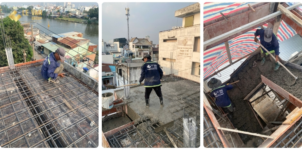 Đổ bê tông sàn tầng 3 - Anh Lập