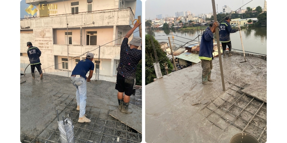 Đổ bê tông sàn tầng 3 - Anh Lập